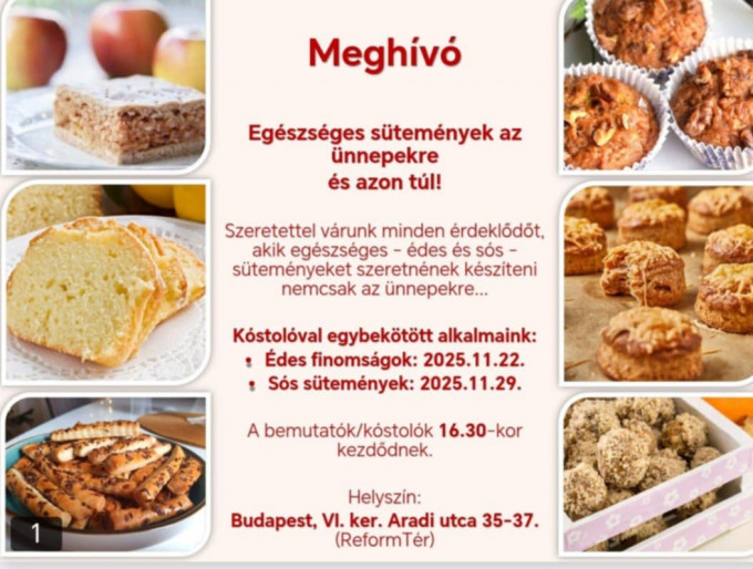 Egészséges sütemények készítése - főzőköri alkalmak Budapesten
